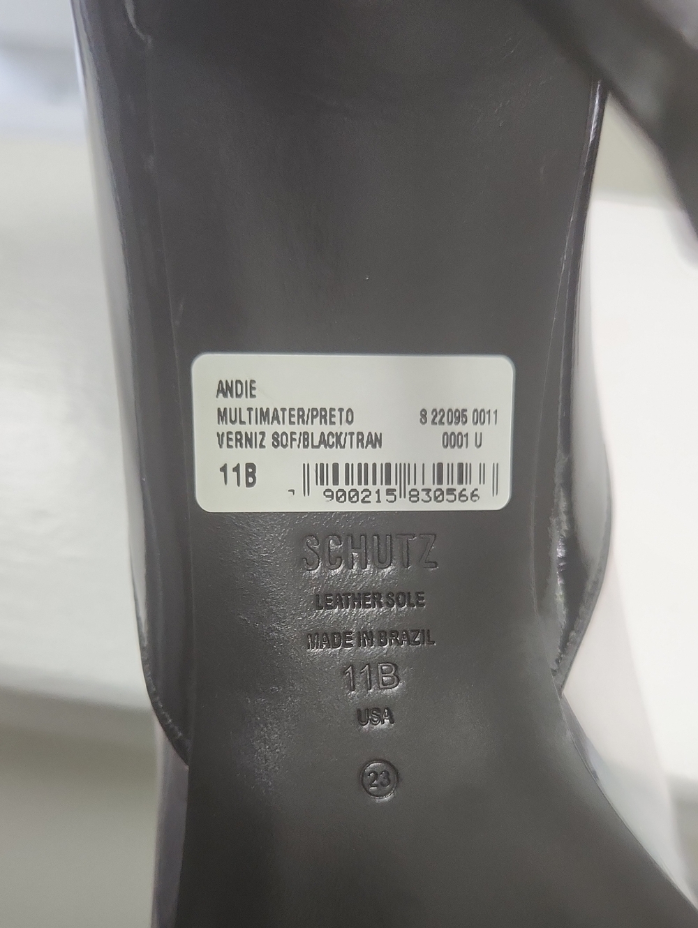 SCHUTZ Andie Black Patent Pointed-Toe Clear Panel Stiletto Heels Size 11/12 NWOT - Picture 10 of 10